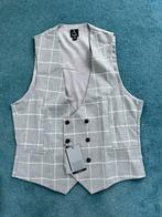 NIEUW Gilet Ruit Double Breasted Grijs mt M, Kleding | Heren, Kostuums en Colberts, Verzenden, Nieuw, Maat 48/50 (M), Grijs