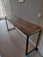 Sidetable met houten blad en metalen frame, Antiek en Kunst, Antiek | Meubels | Tafels, Ophalen