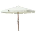 Parasol met houten paal 330 cm zandwit €110, Ophalen of Verzenden, Nieuw, Stokparasol
