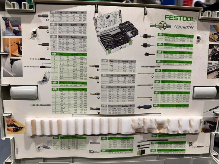 Festool Boren- en Bitset in Koffer - Compleet, Doe-het-zelf en Verbouw, Gereedschap | Handgereedschap, Gebruikt, Ophalen