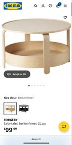 BORGEBY Salontafel - Berkenfineer, Overige materialen, 50 tot 100 cm, Rond, Ophalen of Verzenden