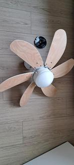 Plafondventilator met lamp QAZQA - 3 standen, Ophalen, Gebruikt, Hout, Minder dan 100 cm