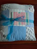 patchwork plaid met 2 kussens 130X160 buitenkant en vulling, Ophalen of Verzenden, Blauw, Vierkant