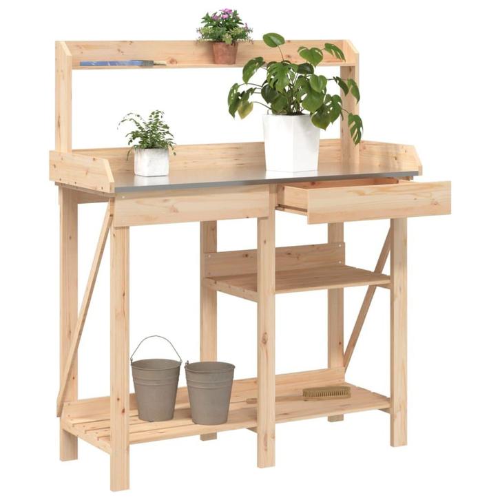 Oppottafel plantentafel hout + zink GRATIS VERZONDEN!, Tuin en Terras, Hand-tuingereedschap, Nieuw, Overige soorten, Verzenden