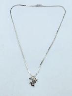 Zilveren Ketting Met Blauwe Saffier Steentjes, Verzenden, ., Zo goed als nieuw, .