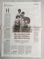 Sly Stone / Sly & The Familie krantenartikel Volkskrant 2025, Verzenden, Zo goed als nieuw, Foto of Kaart