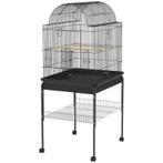 PawHut vogelkooi model D10-105V00BK – met opbergruimte, Dieren en Toebehoren, Ophalen, Metaal, Vogelkooi