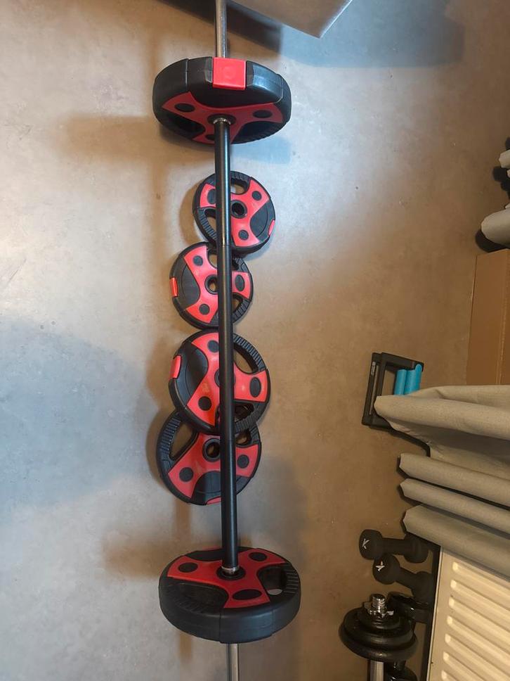 Halterset met Gewichten, Sport en Fitness, Fitnessmaterialen, Gebruikt, Halterset, Armen, Ophalen