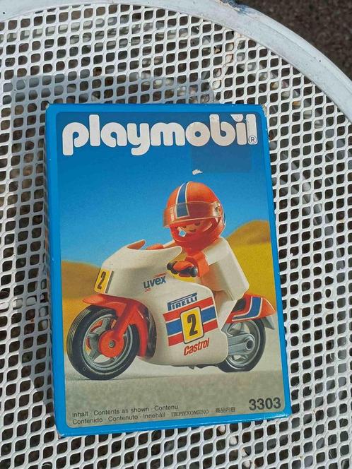 Vintage Playmobil FS081 / 3303 / 3092425 1991 motorrijder, Verzamelen, Poppetjes en Figuurtjes, Zo goed als nieuw, Ophalen