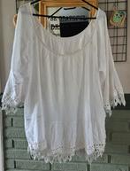 Witte katoenen blouse met kant maat XL, Kleding | Dames, Ophalen of Verzenden, Zo goed als nieuw, Maat 46/48 (XL) of groter, Wit