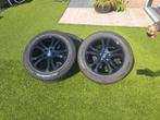 17 inch zwarte lichte metalen velgen met winterband, Ophalen, Gebruikt