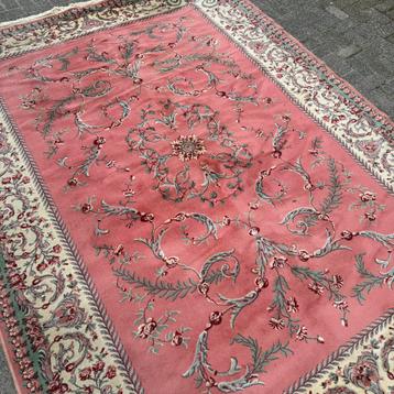 Groot Vintage Wollen Vloerkleed, Roze, Romantisch Decor beschikbaar voor biedingen