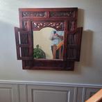 houten spiegel met luiken, Ophalen, Gebruikt, 100 tot 150 cm, 75 tot 100 cm