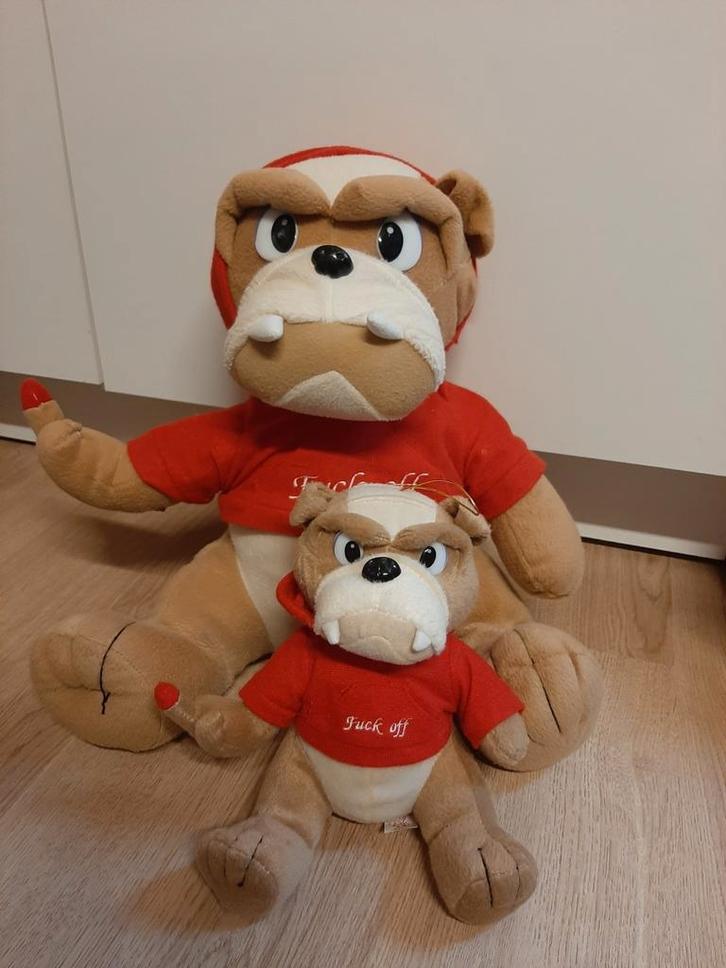 2x bulldog hond knuffel met t-shirt, Kinderen en Baby's, Speelgoed | Knuffels en Pluche, Ophalen of Verzenden