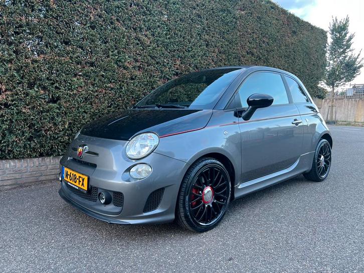 Fiat 500 1.4 Abarth C 2016 Grijs, Auto's, Fiat, Airbags, Airconditioning, Centrale vergrendeling, Elektrische ramen, Lederen bekleding