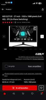 2x msi 27 inch scherm, 1 speler, Ophalen, Zo goed als nieuw, Vanaf 3 jaar