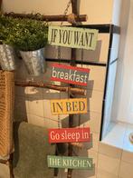 Vintage tekstbord/-hanger, Antiek en Kunst, Curiosa en Brocante, Ophalen of Verzenden