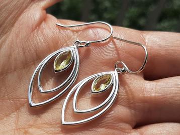Vanoli - 925 zilveren design oorbellen met citrien 