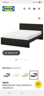 Ikea Malm bed 180x200 - incl. lattenbodems, Huis en Inrichting, Slaapkamer | Bedden, Ophalen, Zwart, Tweepersoons, Zo goed als nieuw