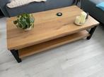 Salontafel Santos 140x70cm eiken zwart metaal, Ophalen, Hout + staal, modern (?), 100 tot 150 cm, 50 tot 100 cm