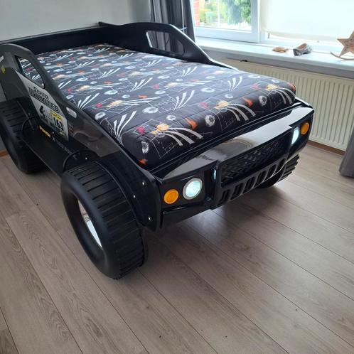 JEEP AUTOBED MET VERLICHTING, Huis en Inrichting, Slaapkamer | Bedden, Zo goed als nieuw, Eenpersoons, 90 cm, Hout, Ophalen of Verzenden