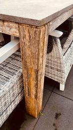 Houten Tuintafel met polystone Blad, Tuin en Terras, Ophalen, Gebruikt, Rechthoekig, Hout