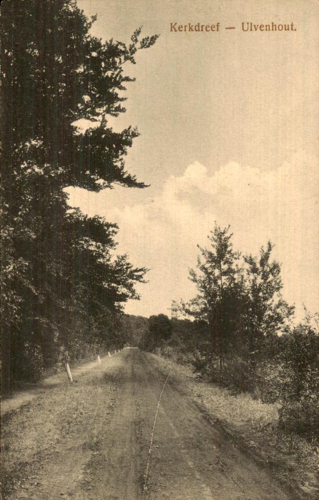 Ulvenhout - Kerkdreef, Verzamelen, Ansichtkaarten | Nederland, Ongelopen, Noord-Brabant, Voor 1920, Ophalen of Verzenden