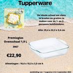 Tupperware Premiaglass Ovenschaal 1,9 liter, Ophalen of Verzenden, Nieuw, Schaal