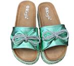 ‼️ SALE!! LAATSTE RONDE... Shiny Green Slippers 36 t/m 40, Ophalen of Verzenden, Nieuw, Groen, Slippers