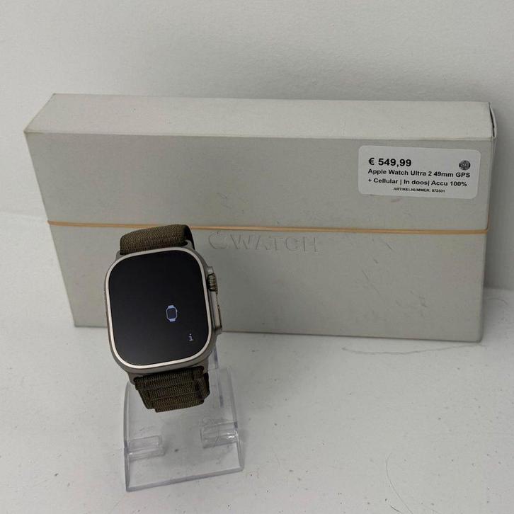 Apple Watch Ultra 2 49mm GPS + Cellular | In doos| Accu 100%, Sieraden, Tassen en Uiterlijk, Smartwatches, Zo goed als nieuw, iOS