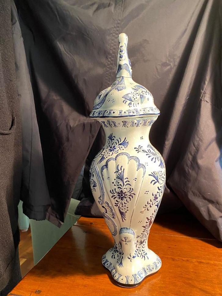Delfts Blauwe Vaas met Deksel, Antiek en Kunst, Antiek | Vazen, Ophalen