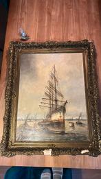Schilderij met scheepsaanzicht, Antiek en Kunst, Kunst | Schilderijen | Klassiek, Ophalen