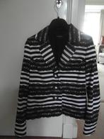 Caroline Biss blazer katoen zwart/wit mt 38, Maat 38/40 (M), Zwart, Ophalen of Verzenden, Zo goed als nieuw