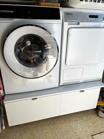 Meubel voor wasmachine + droger, 2 lades, wit beschikbaar voor biedingen