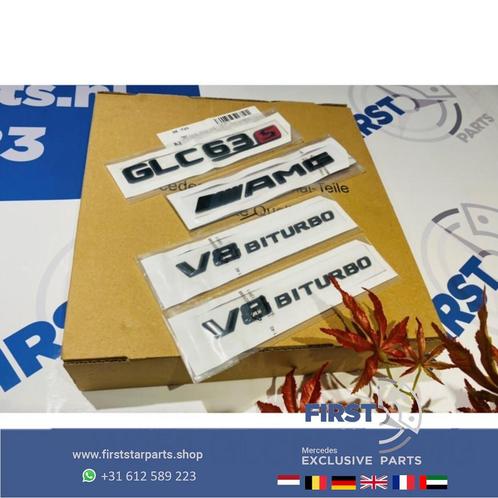 W253 GLC63S AMG LOGO SET ZWART GLC 63 S EMBLEMEN SET Mercede, Auto-onderdelen, Carrosserie en Plaatwerk, Mercedes-Benz, Gebruikt