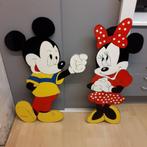 Houten figuren MINNIE EN MICKEY MOUSE, Ophalen, Zo goed als nieuw