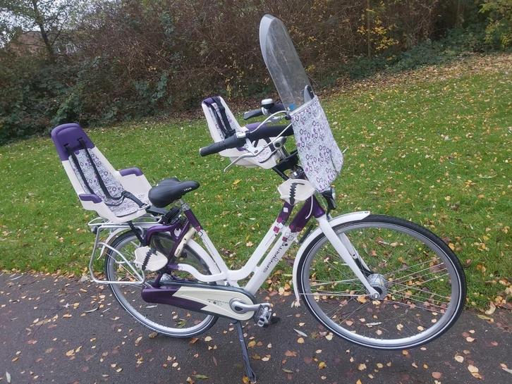 SPARTA AMAZONE TRENDY moederfiets met kinderzitjes, Fietsen en Brommers, Fietsen | Dames | Moederfietsen, Zo goed als nieuw, Sparta