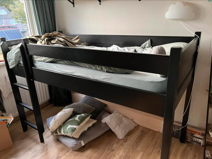 Halfhoogslaper Lifetime zwart, Kinderen en Baby's, Kinderkamer | Stapelbedden en Hoogslapers, Gebruikt, Halfhoogslaper, Ophalen