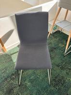 4 blauw/grijze eettafelstoelen - Modern Design, Huis en Inrichting, Stoelen, Ophalen, Gebruikt, Vier, Metaal