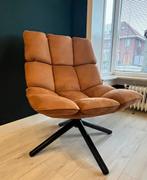 Fauteuil cognac leer, Ophalen, Gebruikt, Minder dan 75 cm, Leer