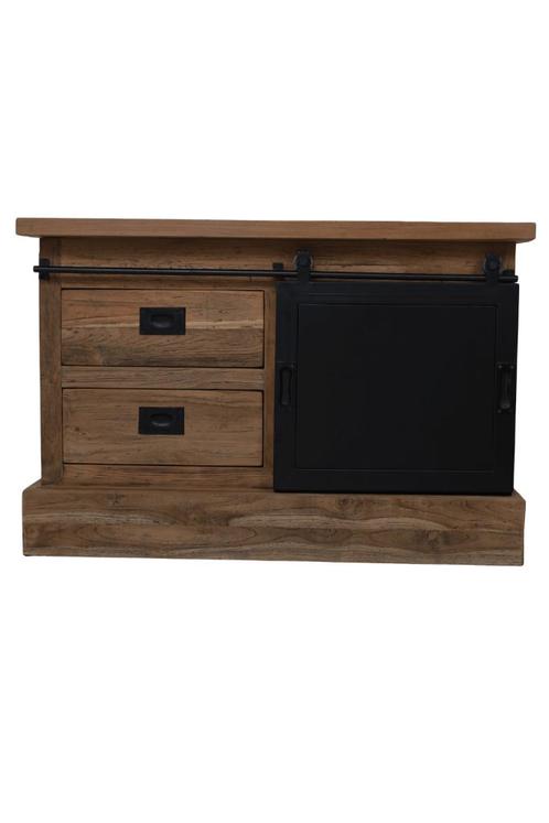klein teak tv meubel 90 cm, Huis en Inrichting, Kasten | Televisiemeubels, Nieuw, Minder dan 100 cm, 50 tot 100 cm, 25 tot 50 cm