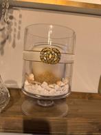 Decoratieve Vaas met Kaars en Schelpen, Kunststof, Wit, Ophalen of Verzenden, Zo goed als nieuw