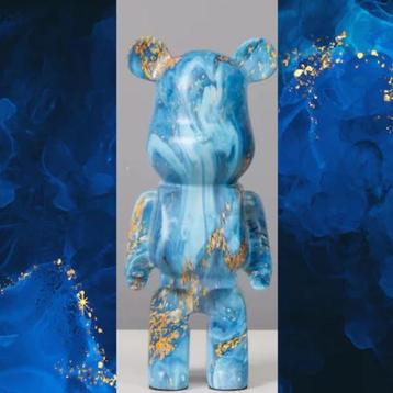 Blauwe Designbeer – Uniek Marmerlook Beeld – Nieuwstaat! beschikbaar voor biedingen