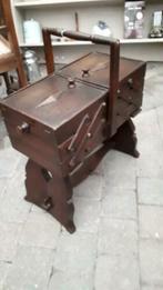Oma’s houten NAAIBOX ~ Staand model, Uitklapbaar, Jaren 1950, Ophalen of Verzenden