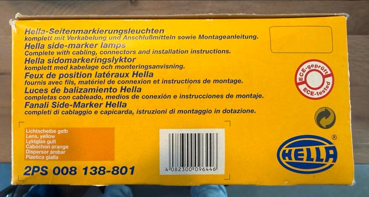 Hella Zijmarkeringslichten, Auto-onderdelen, Verlichting, Universele onderdelen, Nieuw, Ophalen of Verzenden