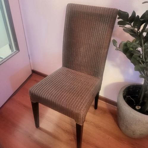 4 Eetkamerstoelen | Lloyd Loom, Huis en Inrichting, Stoelen, Gebruikt, Vier, Riet of Rotan, Bruin, Ophalen