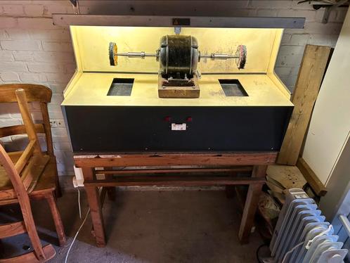 Dubbele bank polijstmachine met afzuiging  edelsmid goudsmid, Doe-het-zelf en Verbouw, Gereedschap | Overige machines, Ophalen of Verzenden