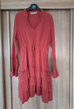 Koraalroze Jurk met Volantjes mousseline Maat M, Kleding | Dames, Jurken, Maat 38/40 (M), Oranje, Ophalen of Verzenden, Boven de knie