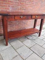 Side/table teak/hout.140x40diepx79hoog., Huis en Inrichting, Tafels | Sidetables, Ophalen, Gebruikt, 100 tot 150 cm, Teakhout