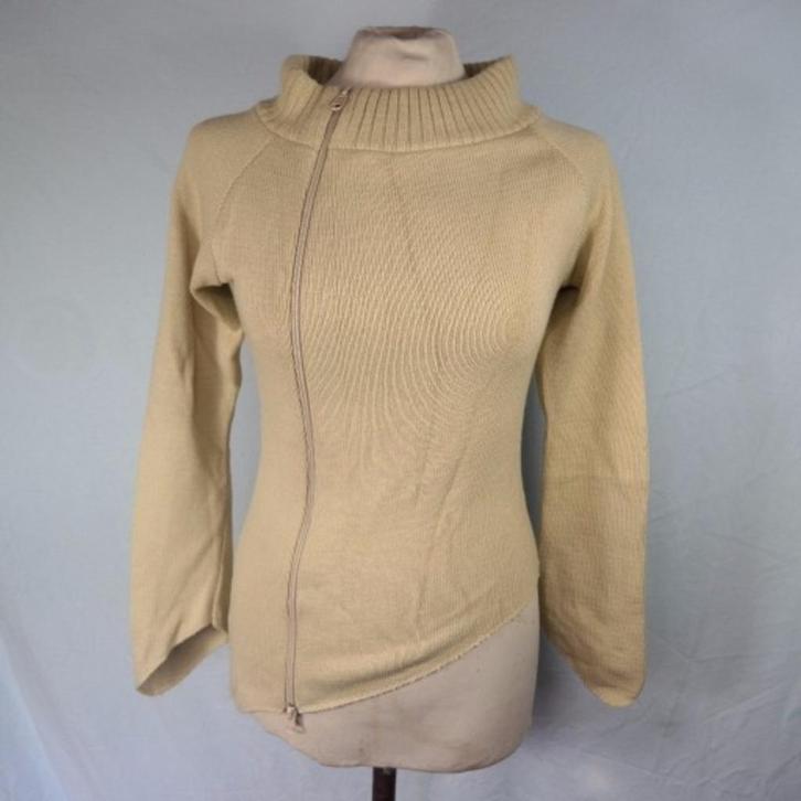 Beige damesvest.Schuine rits.Mt S.Merk Remel, Kleding | Dames, T-shirts, Zo goed als nieuw, Maat 36 (S), Beige, Ophalen of Verzenden